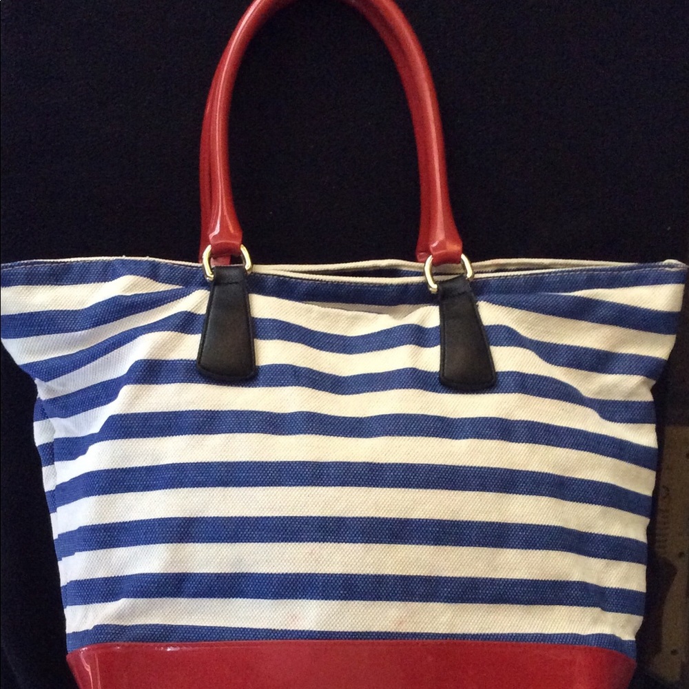 Furla Striped Canvas Tote—Large—Perfect